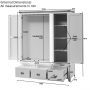 Cheshire Cream Painted Triple 3 Door Mirrored Wardrobe with 3 Drawers