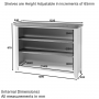 Cheshire White Painted Wide Low Bookcase with 2 Adjustable Shelves