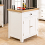 Cheshire Cream Painted Small Kitchen Island with Granite Top