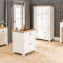Cheshire Cream Painted Small Kitchen Island with Granite Top