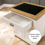 Cheshire Cream Painted Small Kitchen Island with Granite Top