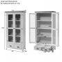 Cheshire Whitewash Oak Glazed Tall Display Cabinet Unit