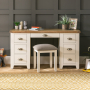 Cheshire Cream Twin Pedestal Dressing Table with Stool Set