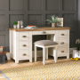 Cheshire Cream Twin Pedestal Dressing Table with Stool Set