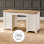 Cheshire Cream Twin Pedestal Dressing Table with Stool Set