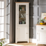 Cheshire Cream Painted Tall Glazed Corner Display Cabinet