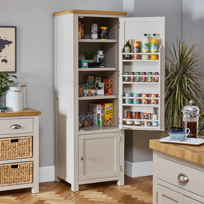 Cotswold Grey Painted Single Kitchen Larder Pantry Cupboard The