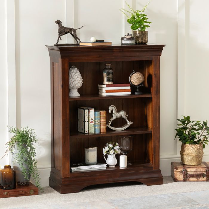 French Hardwood Mahogany Stained, Small Bookcase With Glass Doors Uk