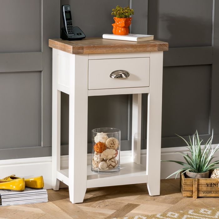 Cheshire Cream 1 Drawer Small Console Telephone Table The
