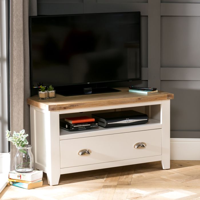 Cheshire Cream Painted Corner Tv Unit Up To 42 Widescreen Size