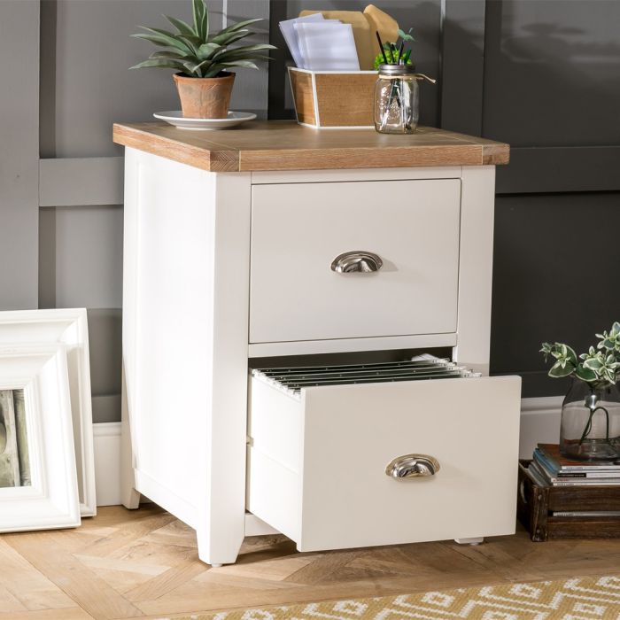 Cheshire Cream Painted 2 Drawer Filing, Home Filing Cabinets Uk