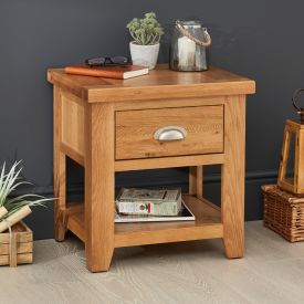 Cheshire Oak 1 Drawer Lamp Side Table