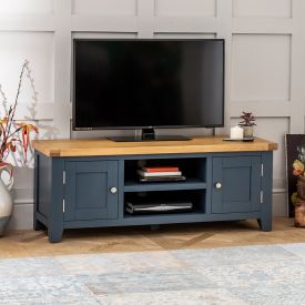 Westbury Blue Painted Widescreen TV Unit - Up to 60
