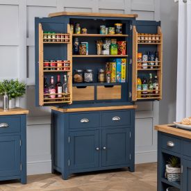 Westbury Blue Double Kitchen Larder Pantry Cupboard