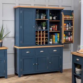 Westbury Blue Triple Kitchen Larder Pantry Cupboard