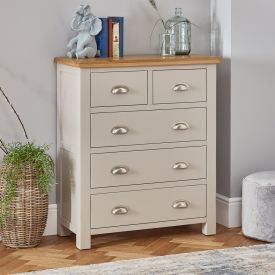 Cotswold Grey Painted 2 over 3 Drawer Chest