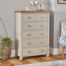 Cotswold Grey Painted 2 over 4 Drawer Chest