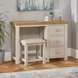 Cotswold Grey Pedestal Dressing Table Set with Stool