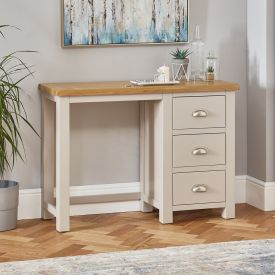 Cotswold Grey Painted 3 Drawer Pedestal Dressing Table