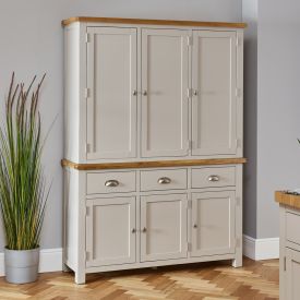 Cotswold Grey Painted Triple Kitchen Larder Pantry Cupboard