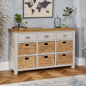 Cotswold Grey Painted Large Basket Sideboard