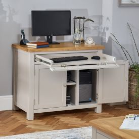 Cotswold Grey Painted Hideaway Computer Desk