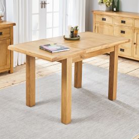 Hereford Rustic Oak Small Dining Table Ext. 1m to 1.4m – Seats 4 to 6