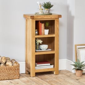 Hereford Rustic Oak Mini Narrow Bookcase