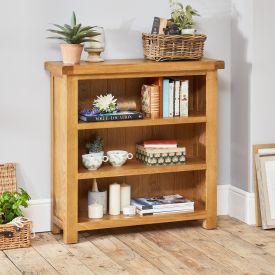 Hereford Rustic Oak Small Low Bookcase