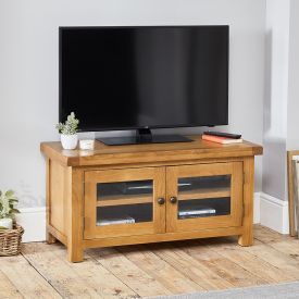 Hereford Rustic Oak Small TV Unit – Up to 50” TV Size