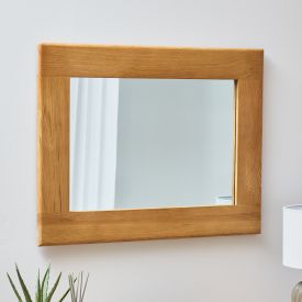 Hereford Rustic Oak Small Wall Mirror - 80cm x 60cm