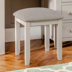 Downton Grey Painted Stool with Fabric Seat Pad