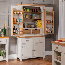 Downton Grey Double Kitchen Larder Pantry Cupboard