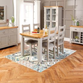 Downton Grey Painted Extending Dining Table - 4 Dining Chairs Set