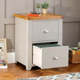 Downton Grey Painted 2 Drawer Filing Cabinet