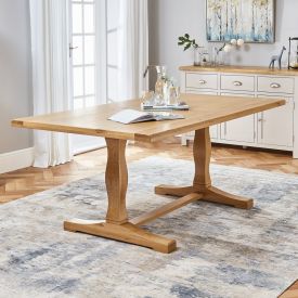 Cotswold Solid Oak 1.8m Refectory Dining Table - Seats 6 to 8