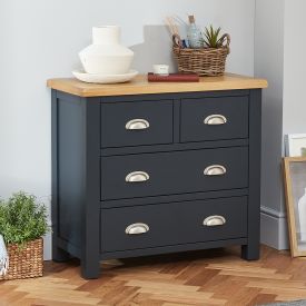 Cotswold Charcoal Grey Painted 2 over 2 Drawer Chest