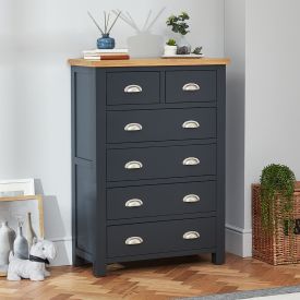 Cotswold Charcoal Grey Painted 2 over 4 Drawer Chest