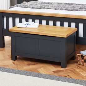 Cotswold Charcoal Grey Painted Blanket Storage Box