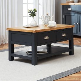 Cotswold Charcoal Grey Painted 2 Drawer Coffee Table
