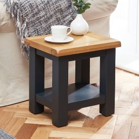Cotswold Charcoal Grey Painted Lamp Side Table