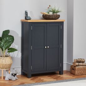 Cotswold Charcoal Grey Painted Large Shoe Cupboard