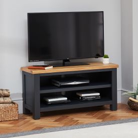 Cotswold Charcoal Grey Painted Small TV Unit – Up to 50” TV Size
