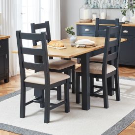 Cotswold Charcoal Grey Square Flip Top Dining Table and 4 Chair Set