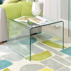Geo-Glass Square Side Lamp Table