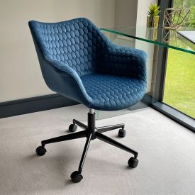 Milo Blue Velvet Office Chair