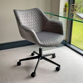 Milo Grey Velvet Office Chair