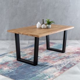 Metro Industrial Oak Small 1.6m V-Base Dining Table – 4 to 6 Seater