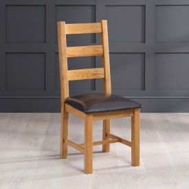 Solid Oak Ladder Back Dining Chair