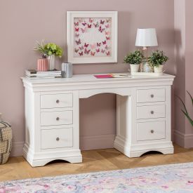Wilmslow White Painted Double Pedestal Dressing Table